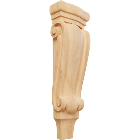 Ekena Millwork 5 1/8"W x 2 3/8"D x 15 1/2"H Medium Traditional Pilaster Wood Corbel, Red Oak CORW05X02X16PTRO